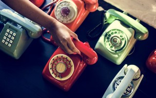 Vintage colourful telephone shoot