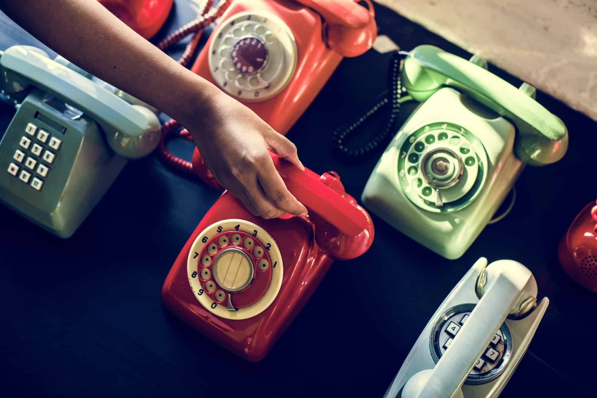 Vintage colourful telephone shoot