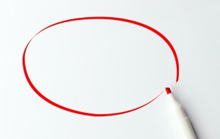 Red marker pen and blank drawing circle