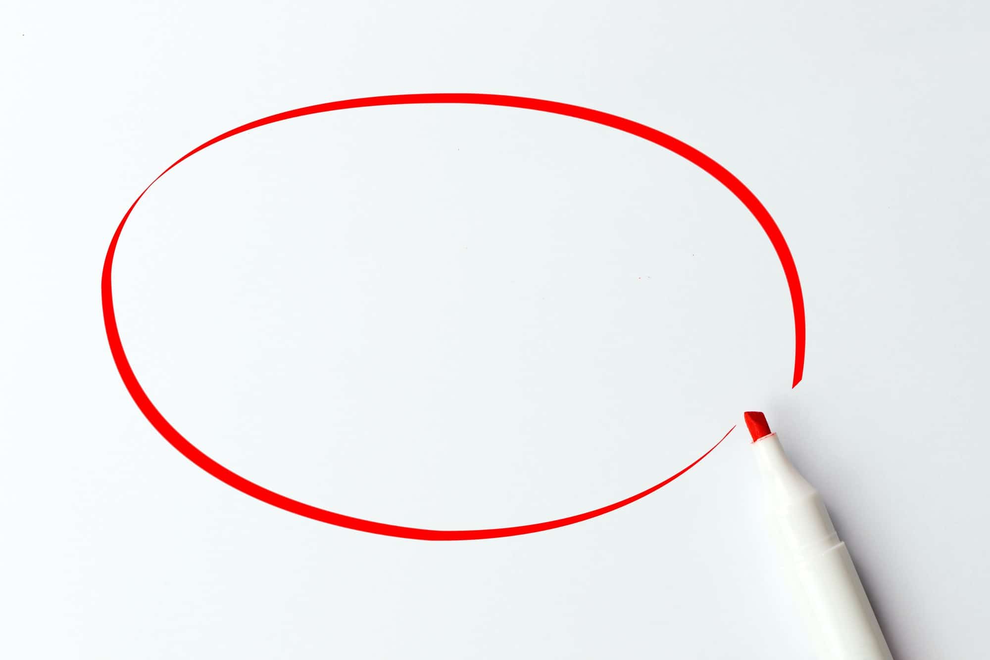 Red marker pen and blank drawing circle